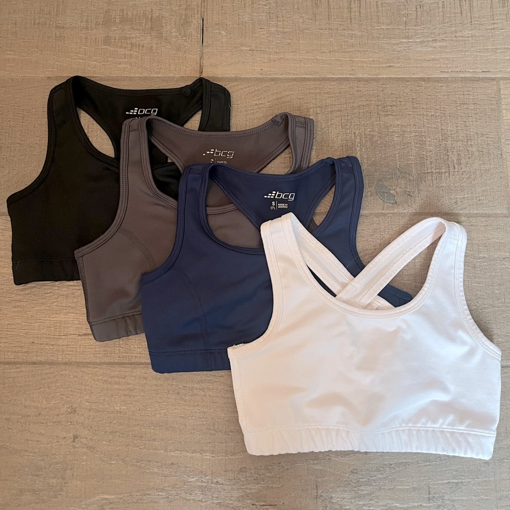 Set of 4 bcg girls Sports Bras size small (7)